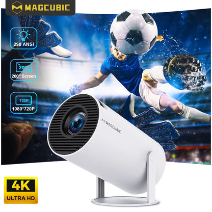 HY300 PRO 4K Projector with Android 11, Dual Wi-Fi 6, 290 ANSI Lumens, Allwinner H713, Bluetooth 5.0, 1080P and 1280*720P Home and Outdoor Cinema Projector